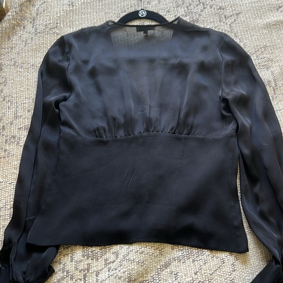 Harvey Nichols black slight sheer long sleeve top - Picture 11 of 11